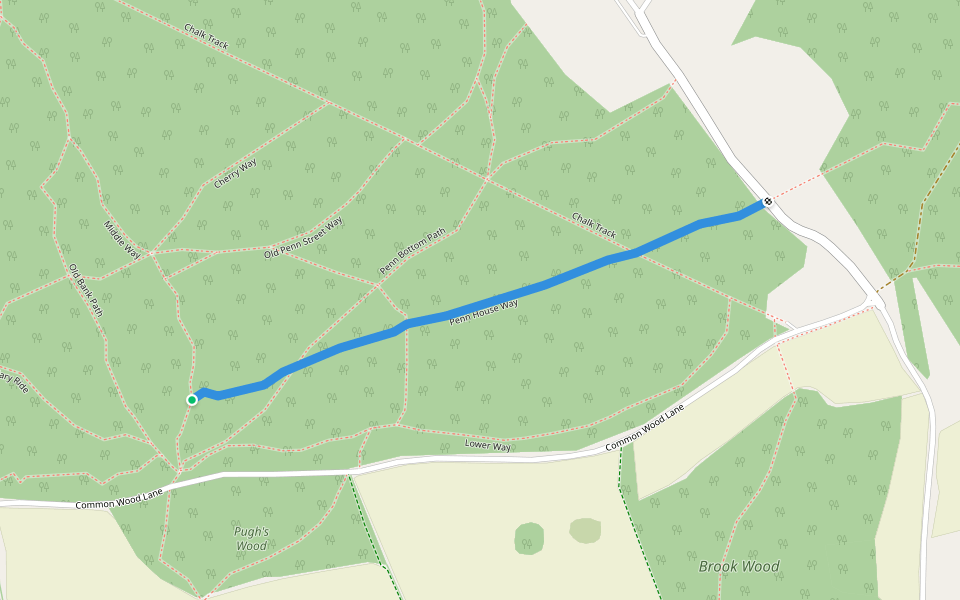 Penn House Way walking route map in Penn