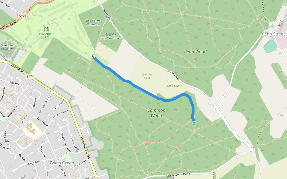 Bluebell Way walking route map in Penn