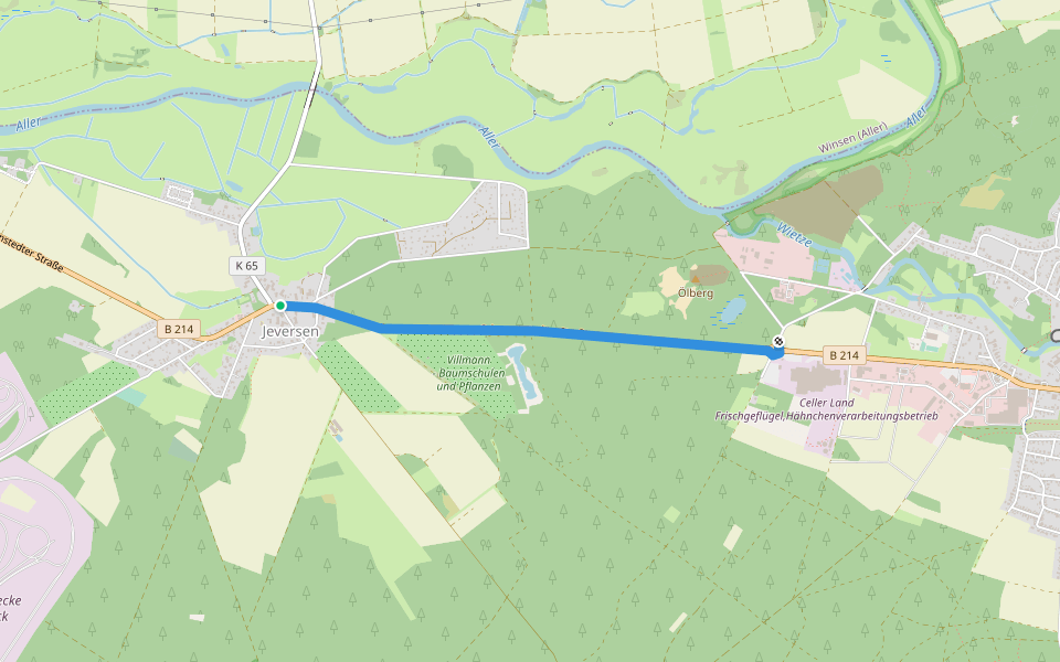 Schwarmstedter Straße walking route map in Wietze