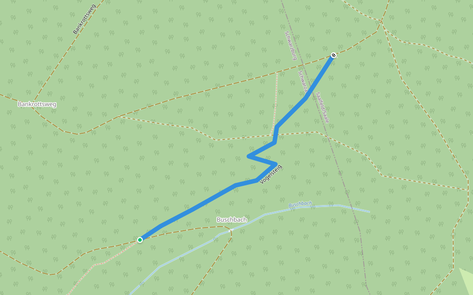Vogelsteig walking route map in Schwarzburg
