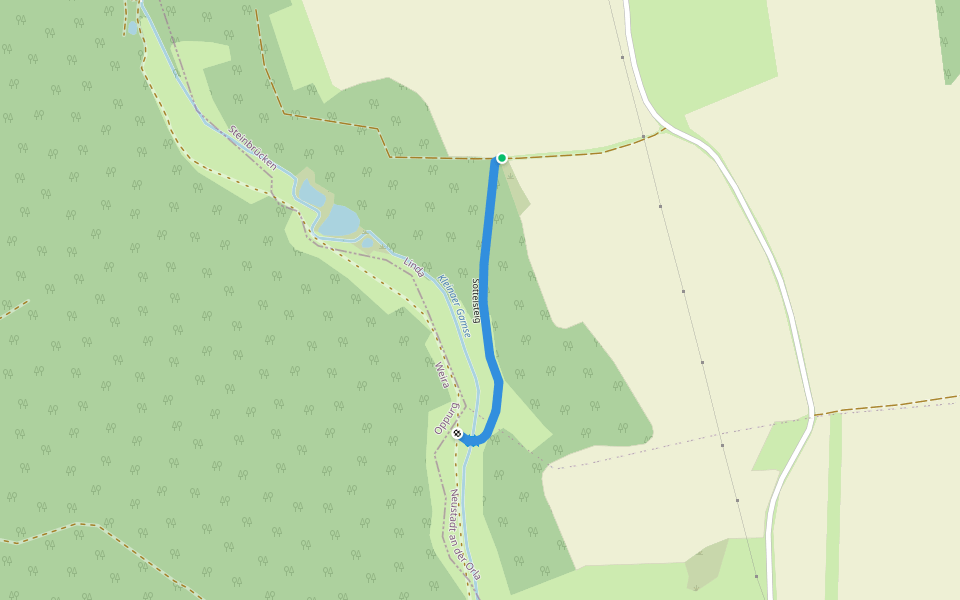 Sottelsteig walking route map in Linda bei Neustadt an der Orla