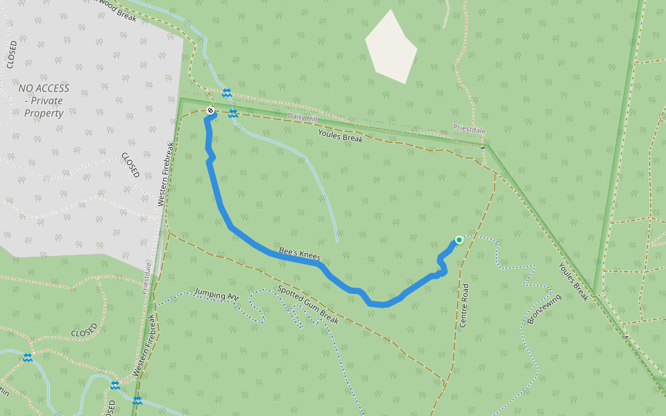 Bee's Knees walking route map in Daisy Hill