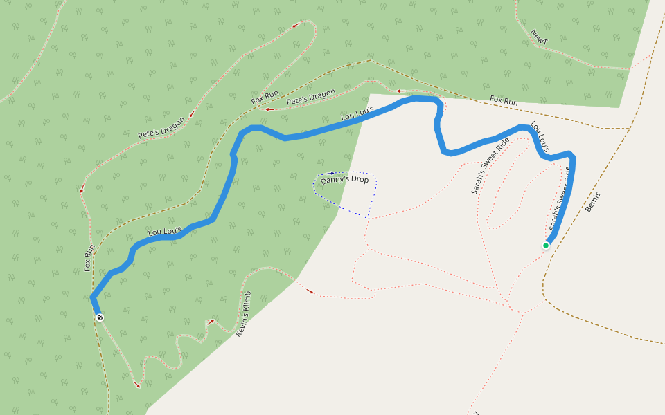 Lou Lou's walking route map in Lyndon
