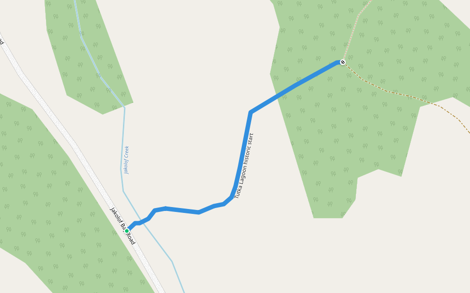 Tutka Lagoon historic start walking route map in Homer