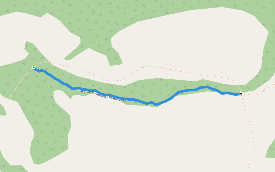 Tutka Lagoon Abandoned Meadows Trail walking route map in Homer