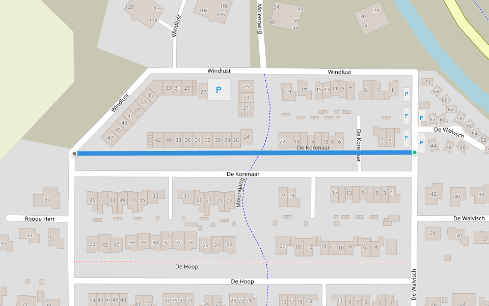 De Korenaar walking route map in Zeewolde
