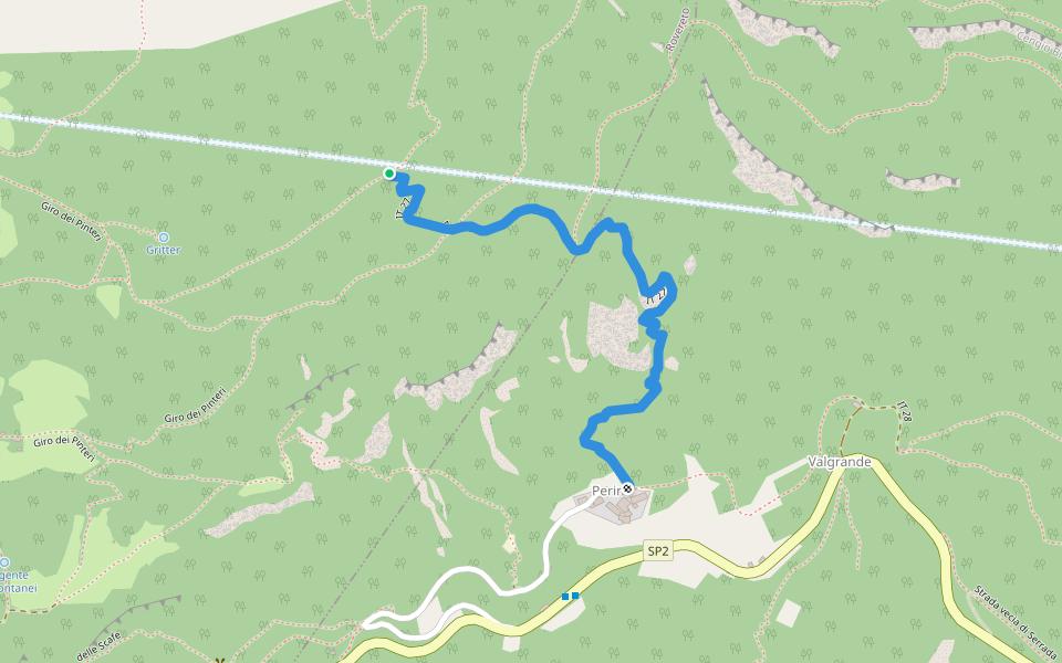 IT 27 walking route map in Valgrande