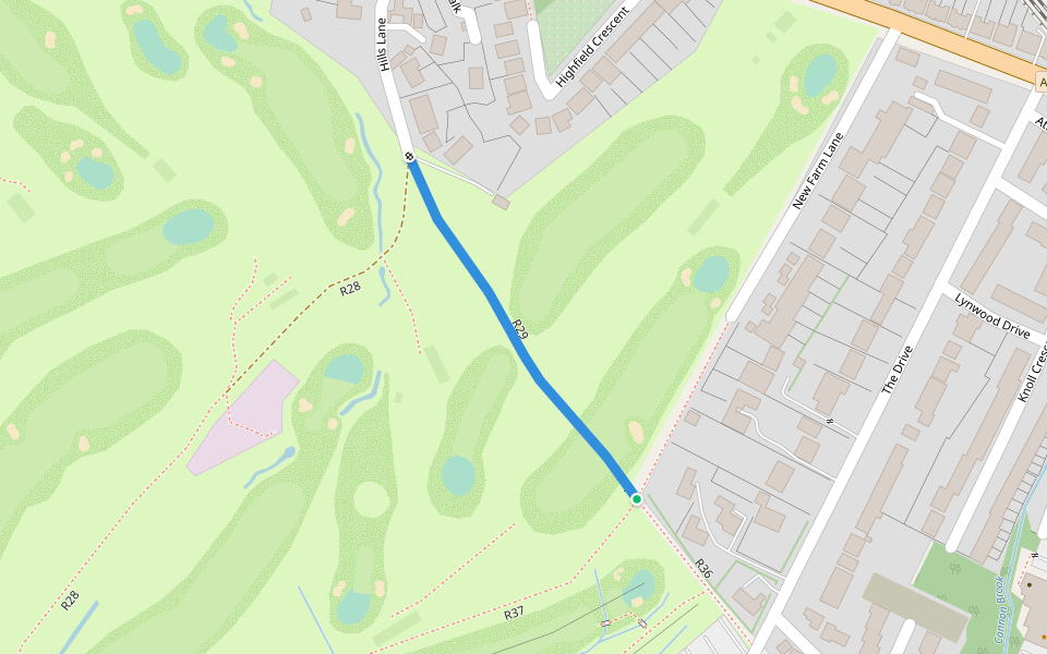 R29 walking route map in Northwood