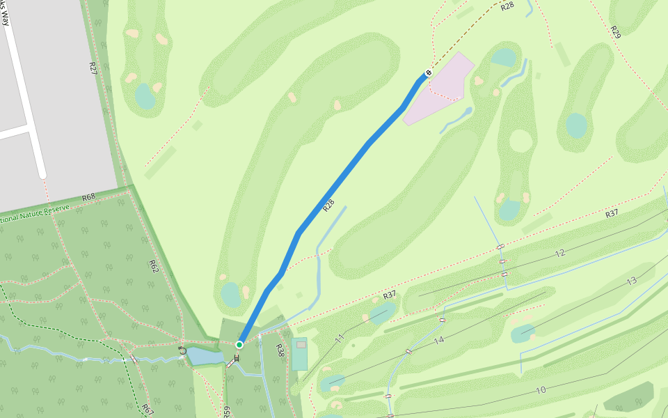 R28 walking route map in Northwood