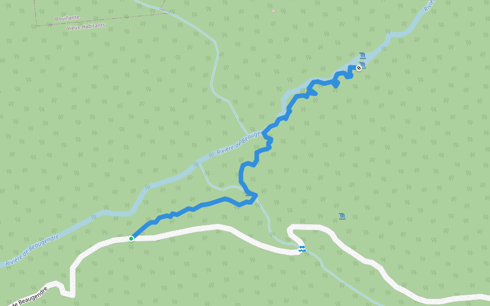 Route de la Vallée de Beaugendre walking route map in Vieux-Habitants