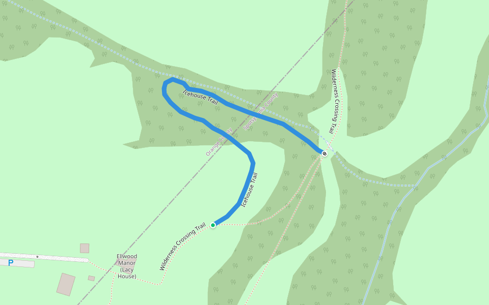 Icehouse Trail walking route map in Locust Grove