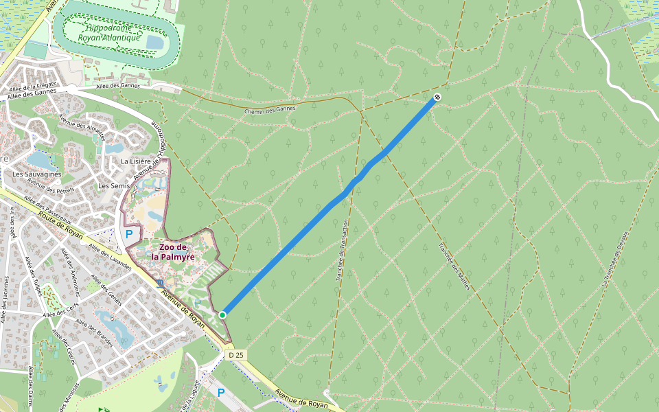 Ligne 2 - Tranchée des Carreaux walking route map in Les Mathes