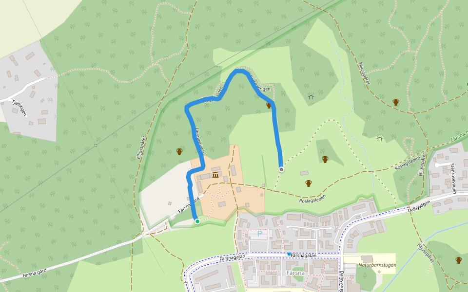 Färsnastigen walking route map in Norrtälje