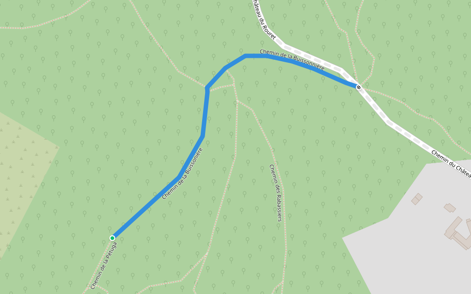 Chemin de la Buissonière walking route map in Le Rouret