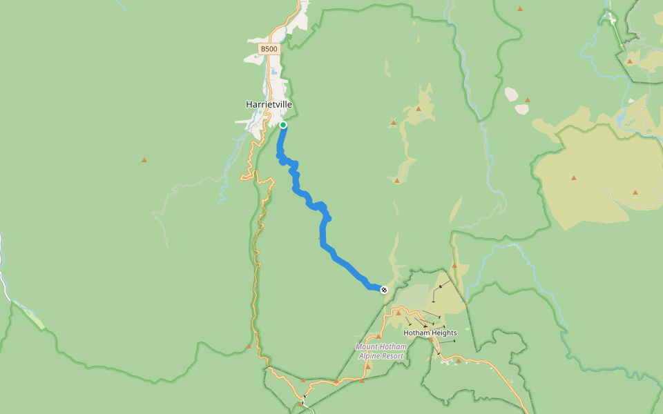 Bon Accord Walking Track walking route map in Harrietville