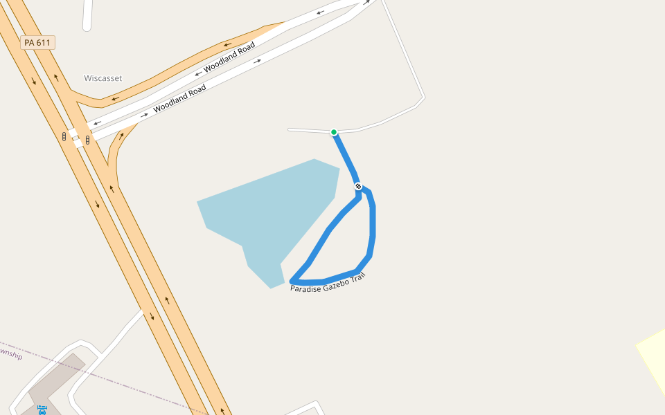 Paradise Gazebo Trail walking route map in Mount Pocono