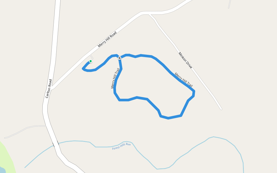 Merry Hill Trail walking route map in Mount Pocono