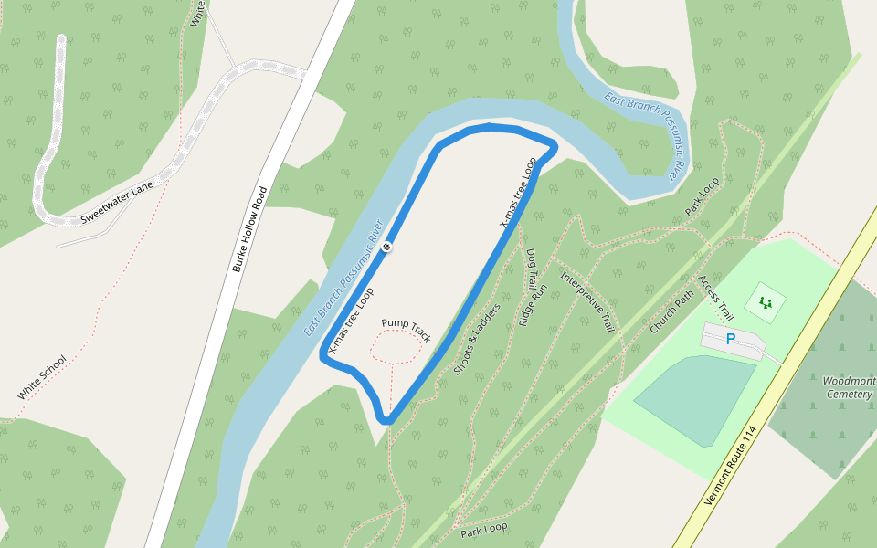 X-mas tree Loop walking route map in Sutton