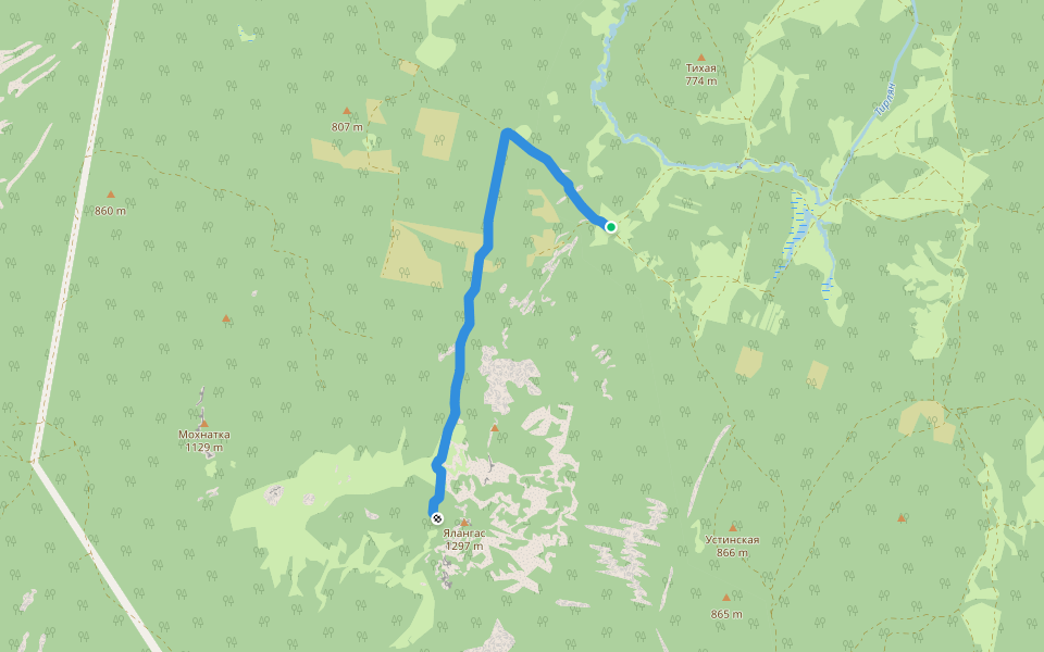 Ялангас-Журболото walking route map in Zhuravlinoye Boloto