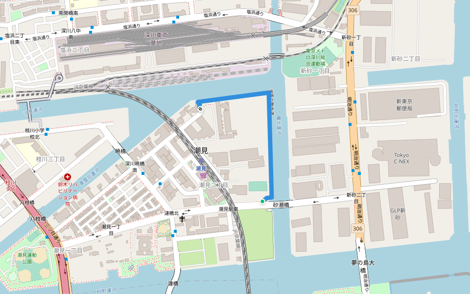 潮風の散歩道 walking route map in Koto City