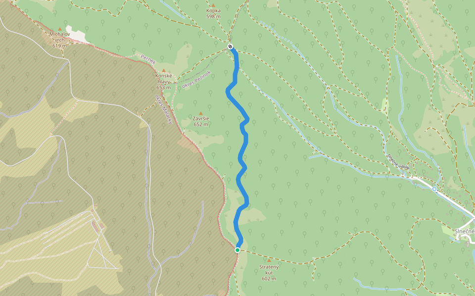 Trail pod Konskými hlavami walking route map in Limbach