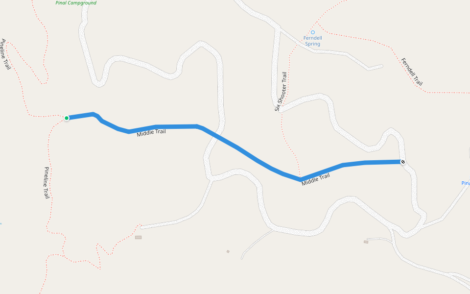 Middle Trail walking route map in Globe