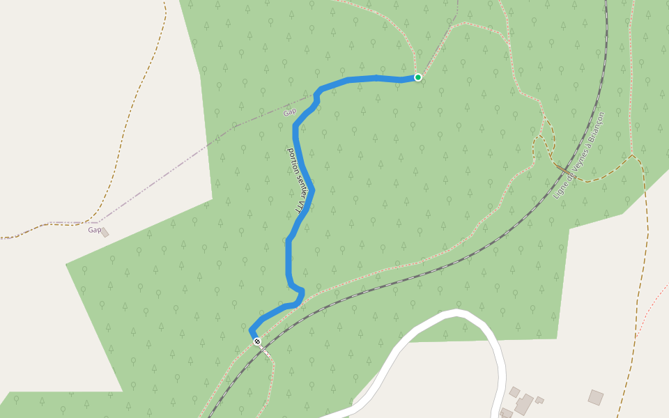 portion sentier VTT walking route map in Gap