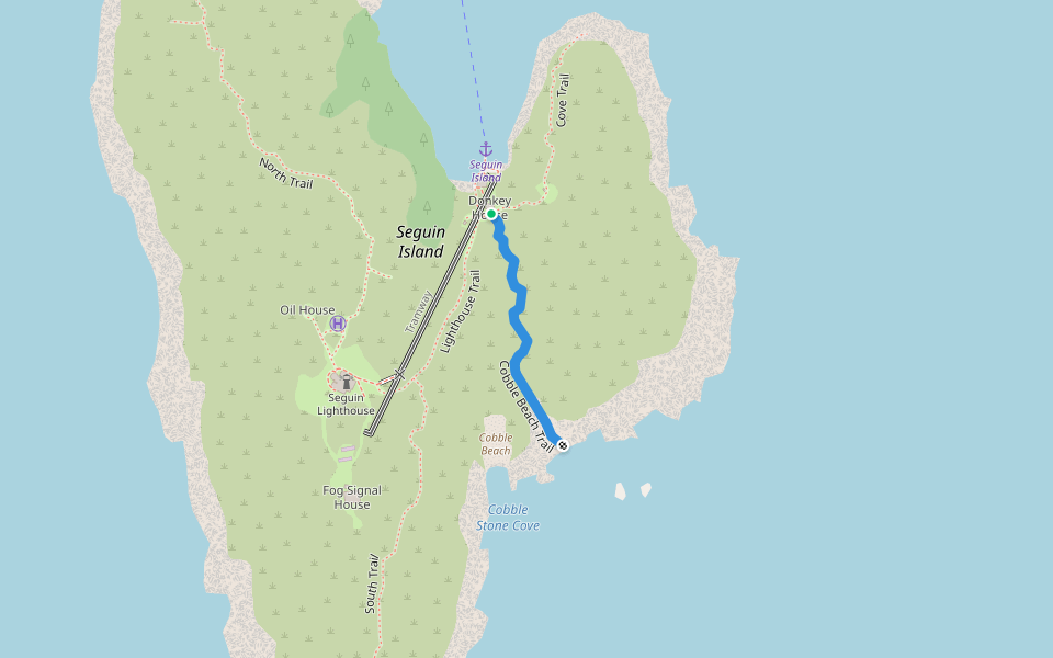 Cobble Beach Trail walking route map in Phippsburg