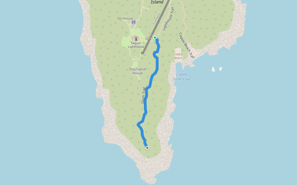 South Trail walking route map in Phippsburg
