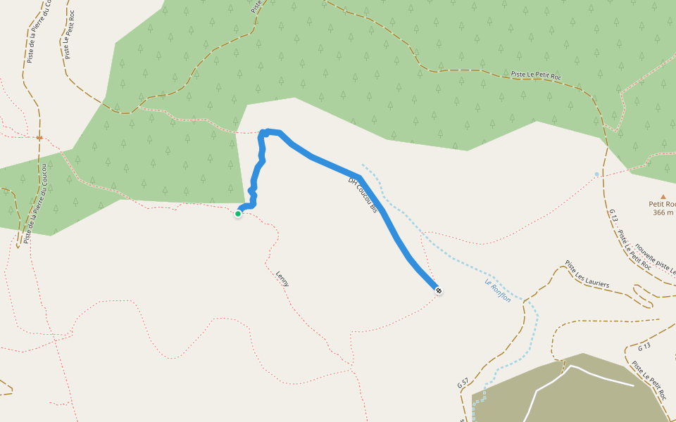 DH Coucou Bis walking route map in Bagnols-en-Forêt