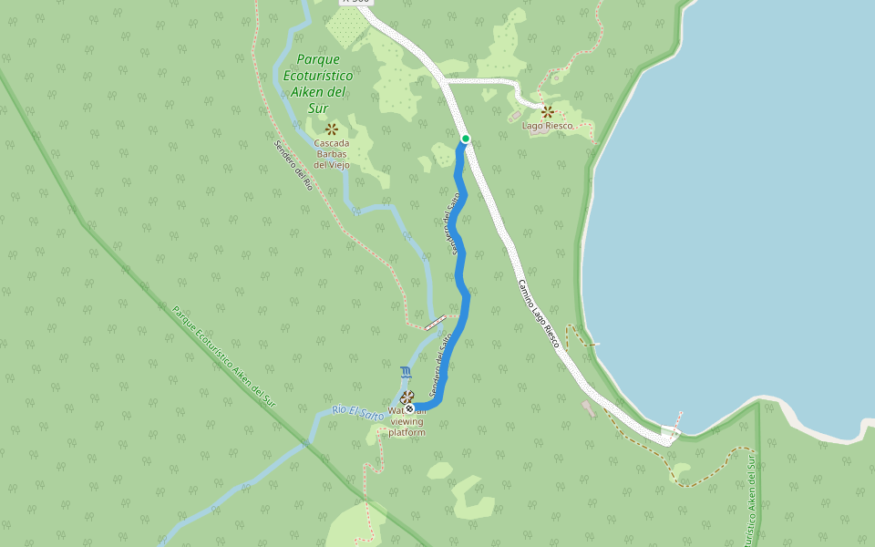 Sendero del Salto walking route map in El Salto