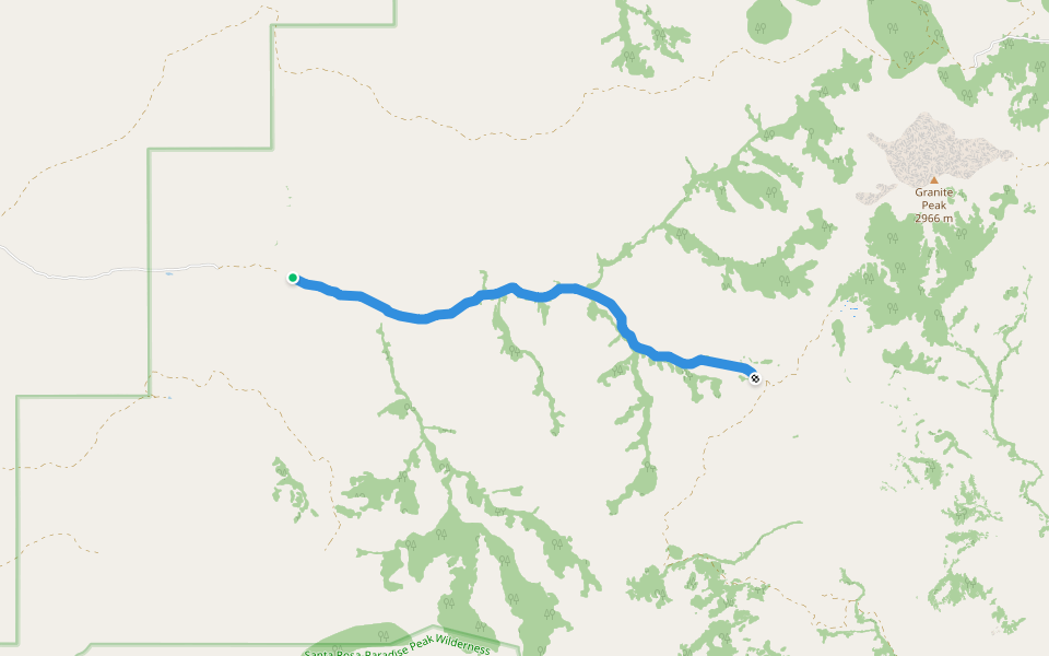 Willow Creek Trail walking route map in Platora