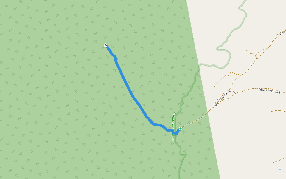 Broad Canyon Trail walking route map in Round Mountain