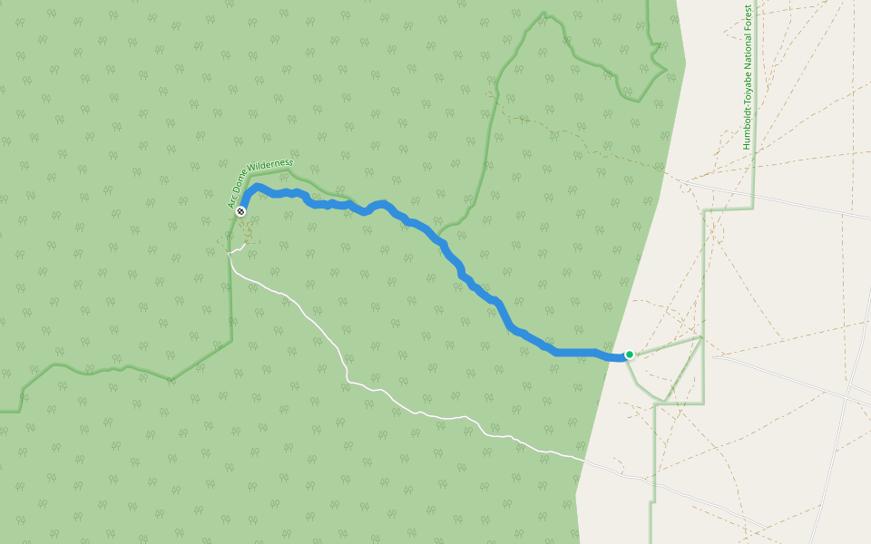 Pablo Canyon Trail walking route map in Round Mountain