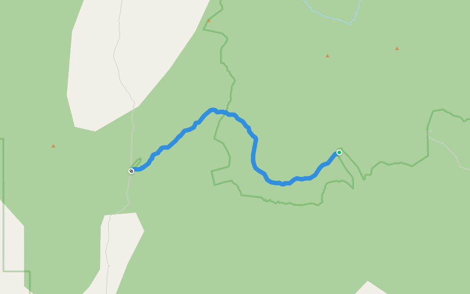 Weeks Canyon Trail walking route map in Round Mountain