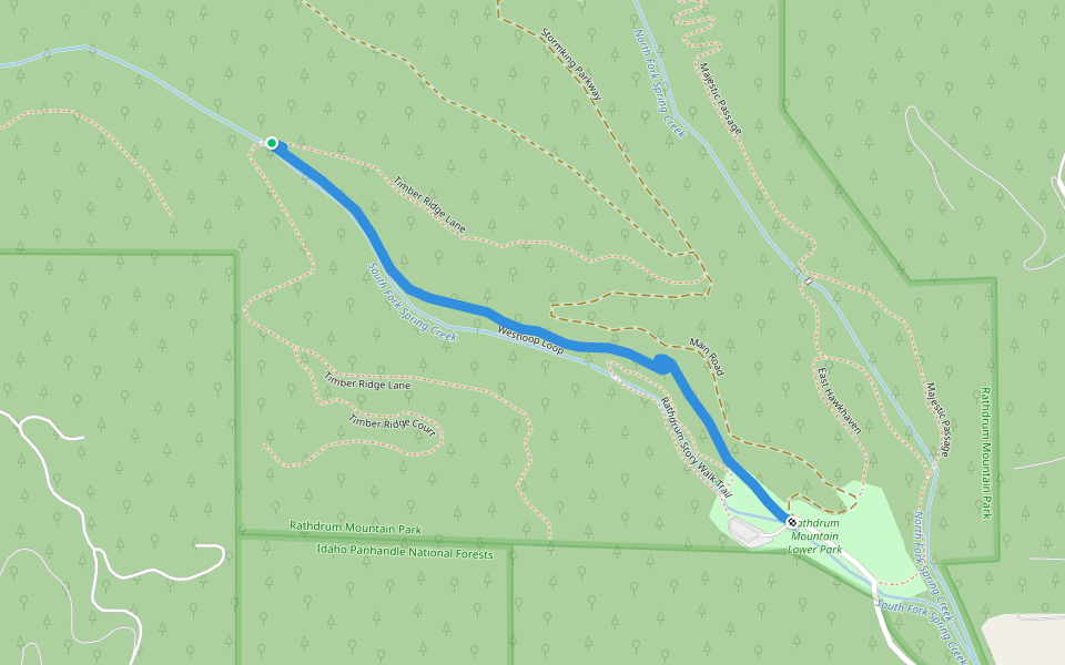 Westloop Loop walking route map in Rathdrum