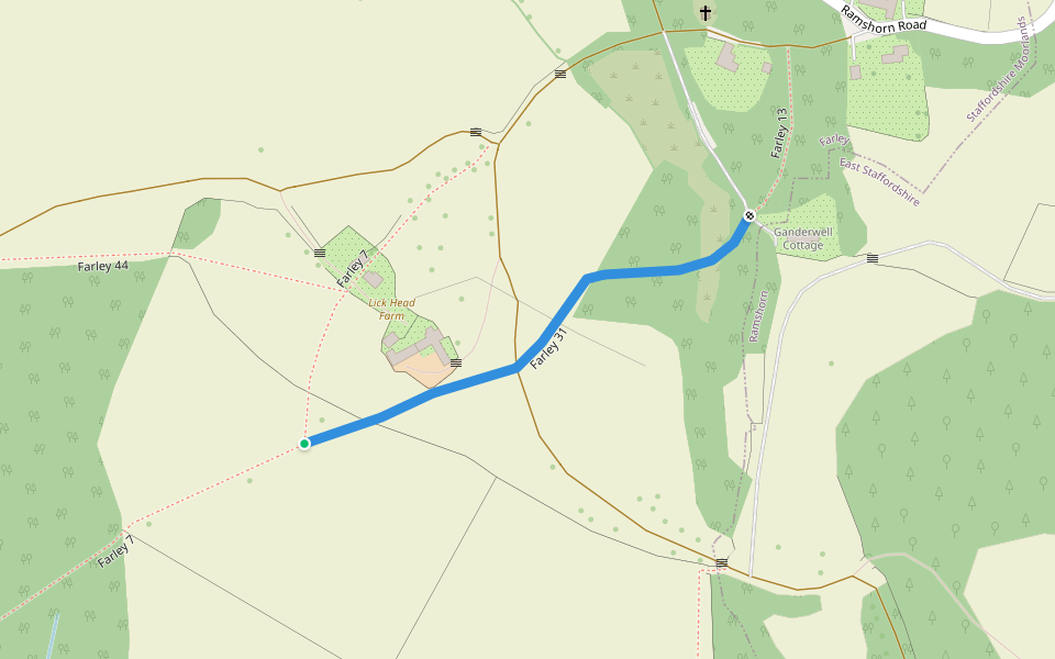 Farley 31 walking route map in Ramshorn