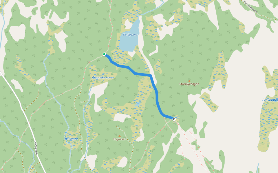 Midtveien walking route map in Galåa