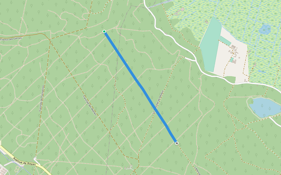 L'Allemande walking route map in Les Mathes
