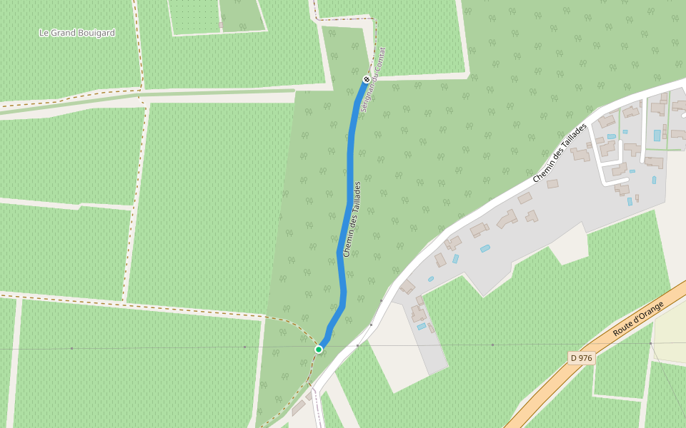Chemin des Taillades walking route map in Sérignan-du-Comtat