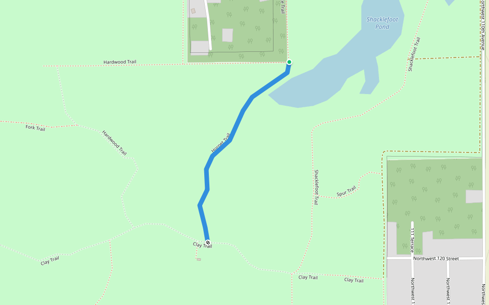 Hornet Trail walking route map in Chiefland