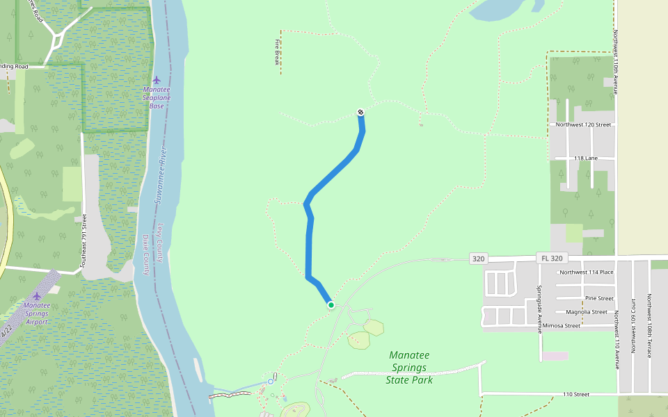 Scenic Trail walking route map in Chiefland