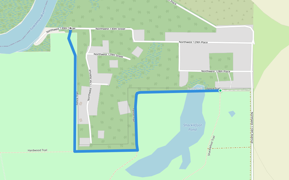Fence Trail walking route map in Chiefland