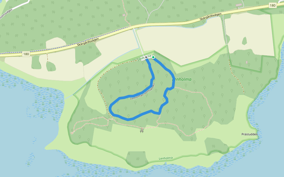 Lenholman luontopolku walking route map in Dalsbruk