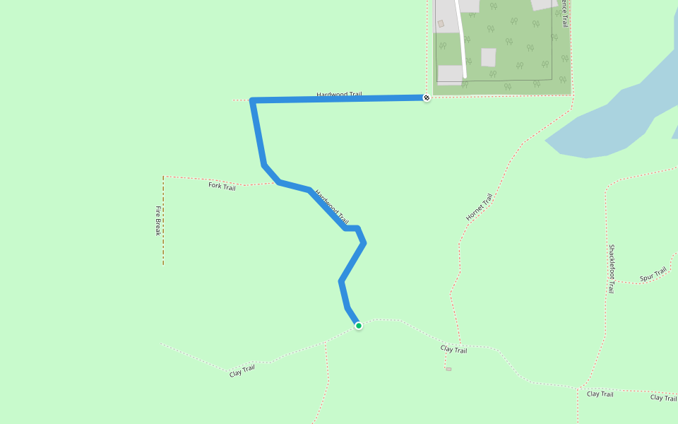 Hardwood Trail walking route map in Chiefland