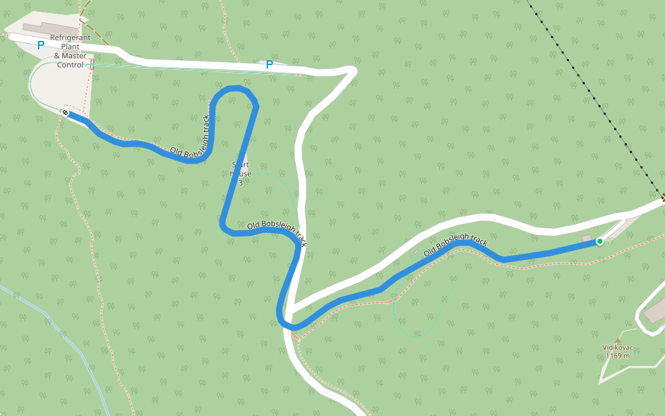 Old Bobsleigh track walking route map in Sarajevo
