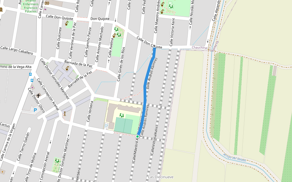 Calle Andrés Ramírez walking route map in Chauchina