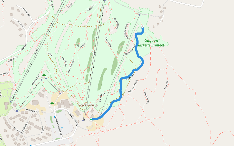 Firestarter walking route map in Sappee