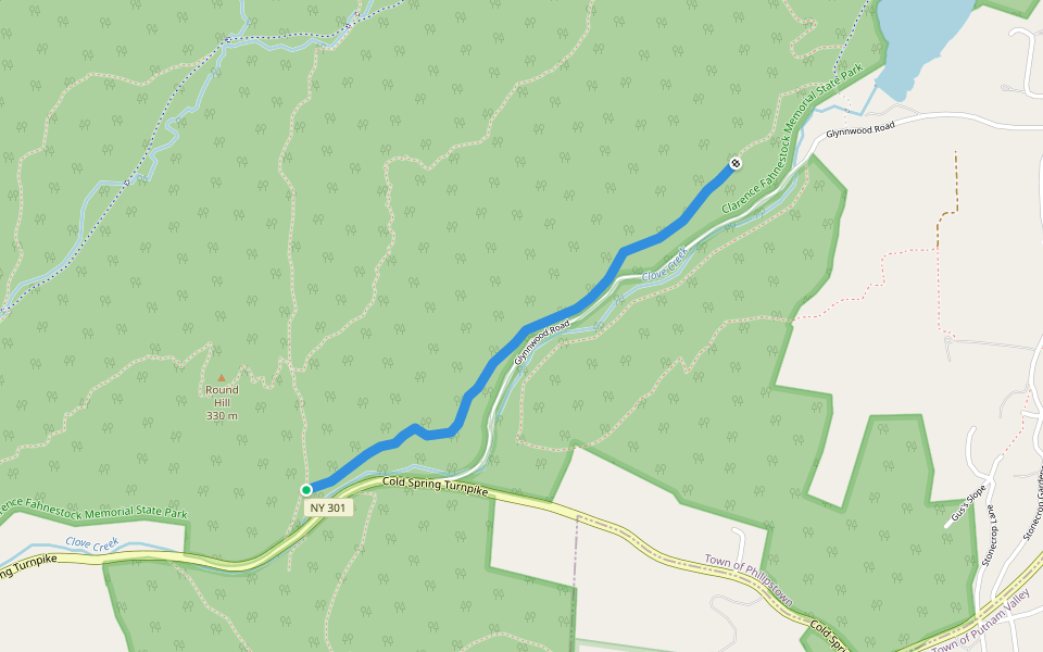 Perkins Access Trail (Red) walking route map in Cold Spring