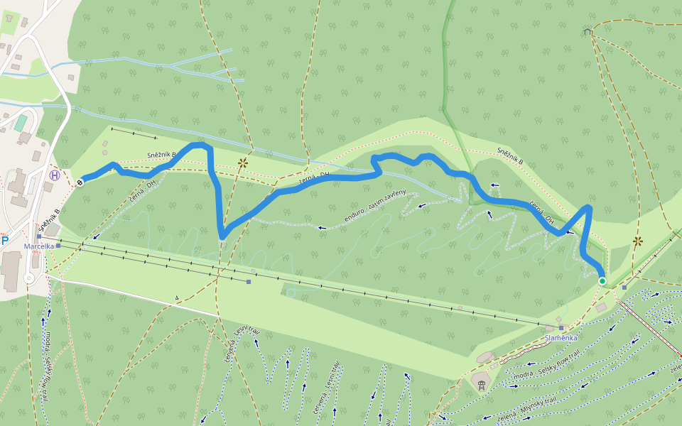 černá - DH - zatím zavřený walking route map in Dolní Morava